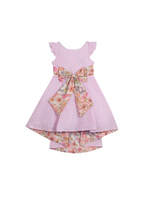 Rare Editions Little and Toddler Girls Hi-Low Seersucker Dress