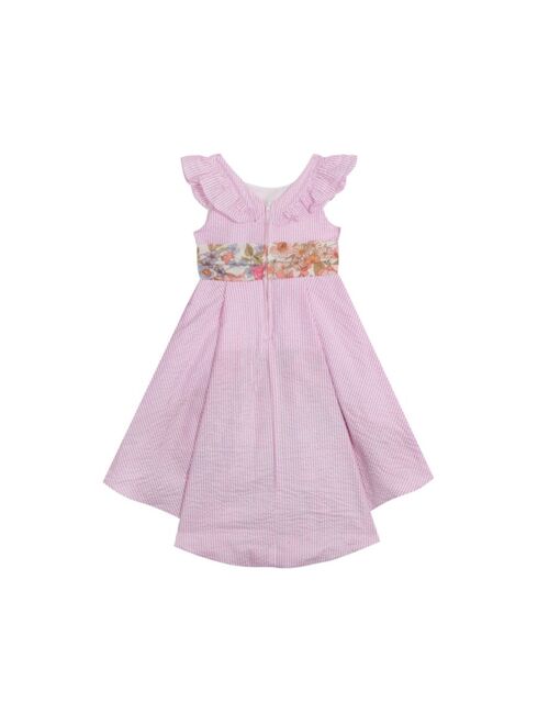 Rare Editions Little and Toddler Girls Hi-Low Seersucker Dress