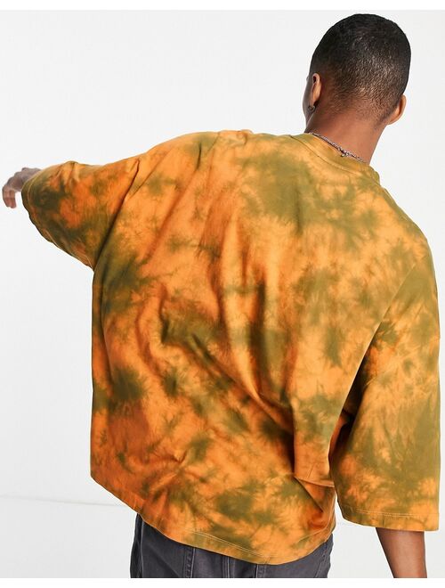 ASOS DESIGN oversized t-shirt in orange tie dye