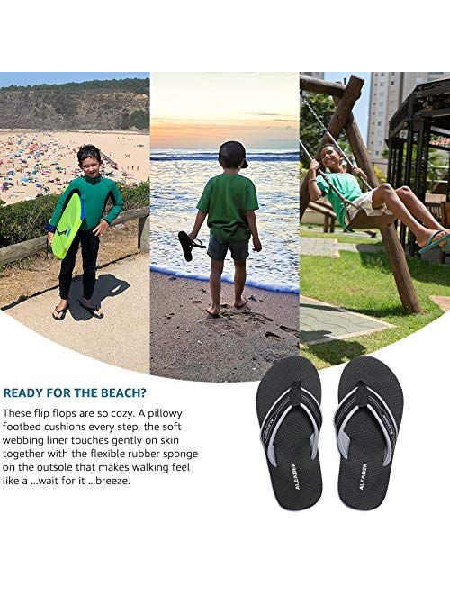 Aleader Kids Flip Flops Sandals Lightweight Thong Sandals Beach/Pool Youth Slides (Little Kid/Big Kid)