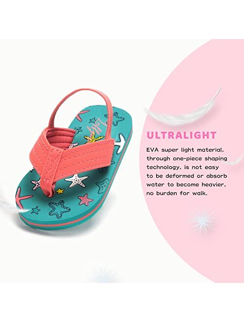 LUFFYMOMO Boys Girls Open-Toe Sandals Summer Beach Water Slides Flip Flops Sandals(Toddler/Little Kid)