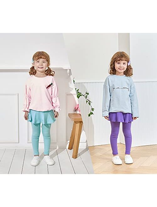 CHATTER CARROT Toddler Skirt Leggings – Casual Ruffle Skirt Pant for Kids & Girls – 2-Pack