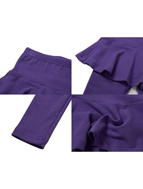CHATTER CARROT Toddler Skirt Leggings – Casual Ruffle Skirt Pant for Kids & Girls – 2-Pack