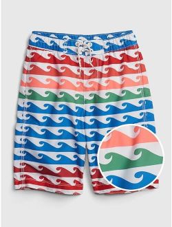 Kids 100% Recycled Polyester Camo Swim Board Shorts