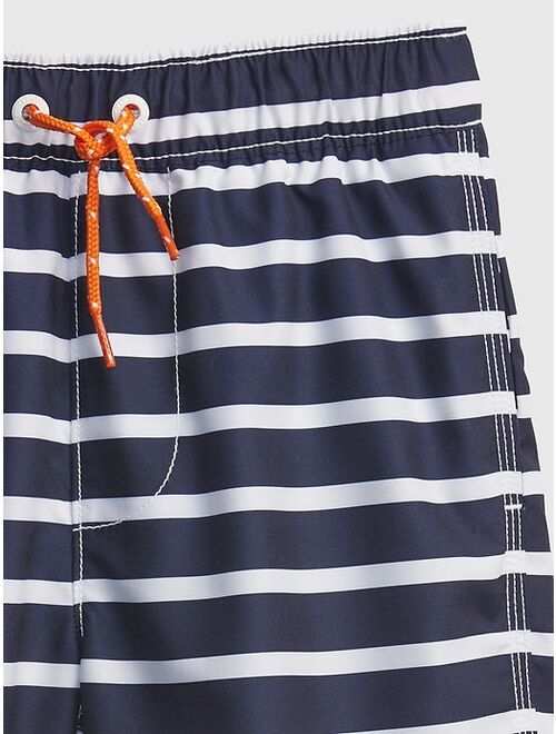 GAP Kids 100% Recycled Polyester Stripe Swim Trunks