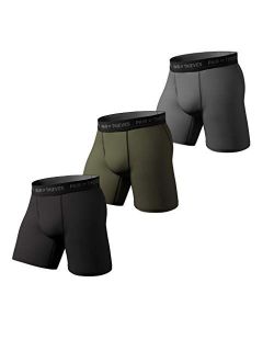 Super Fit Mens Long Leg Boxer Briefs, 3 Pack Underwear, AMZ Exclusive
