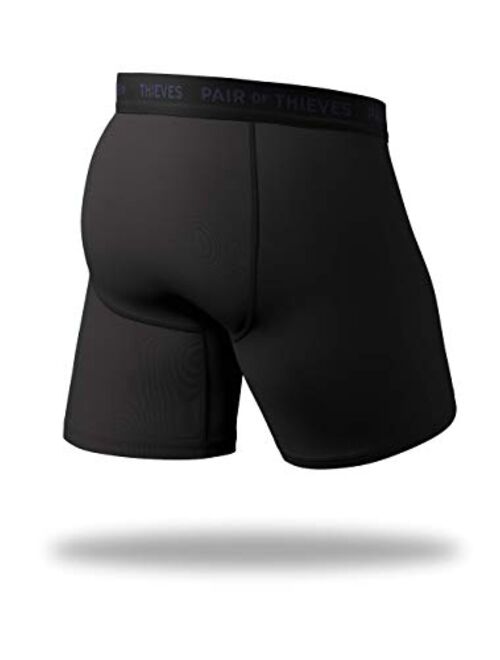 Pair of Thieves Super Fit Men’s Long Leg Boxer Briefs, 3 Pack Underwear, AMZ Exclusive