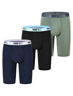 JINSHI Men's Underwear Extra Long Leg Boxer Briefs Inseam 8"-9" Performance Boxer