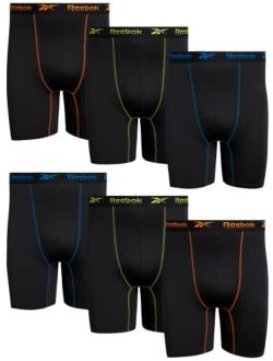Mens Underwear Big and Tall Performance Long Leg Boxer Briefs (6 Pack)(2XL 4XL)