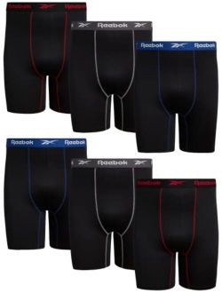 Mens Underwear Big and Tall Performance Long Leg Boxer Briefs (6 Pack) (2XL-4XL)