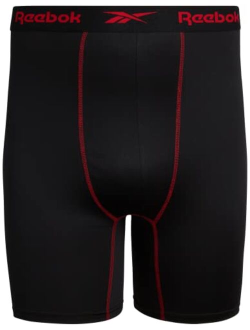 Reebok Men’s Underwear Big and Tall Performance Long Leg Boxer Briefs (6 Pack) (2XL-4XL)