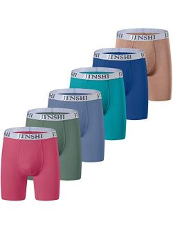 JINSHI Mens Underwear Long Leg Stretch Micro Modal Boxer Briefs