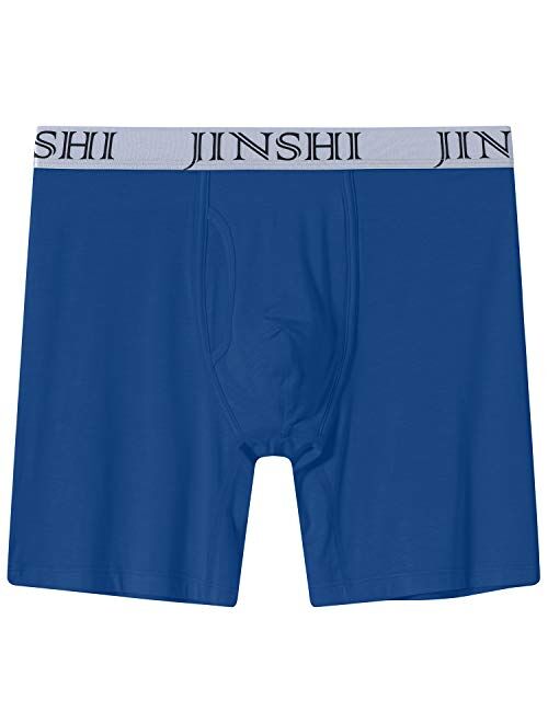 JINSHI Mens Underwear Long Leg Stretch Micro Modal Boxer Briefs