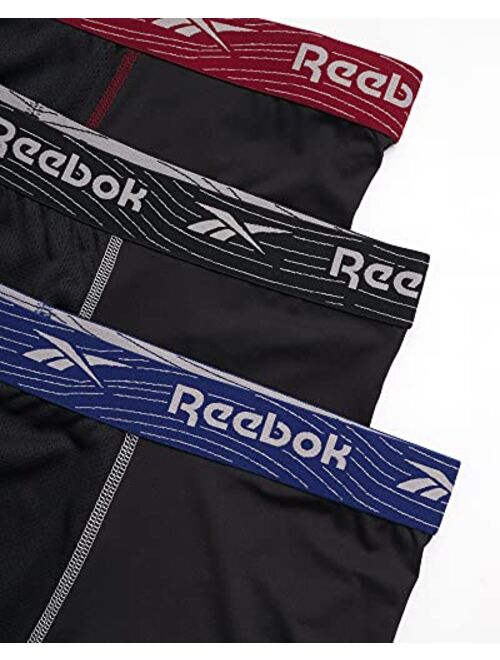 Reebok Men’s Underwear Big & Tall Performance Long Leg Boxer Briefs (3 Pack)