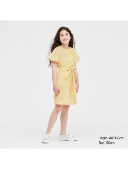 Gingham Short-Sleeve Dress For Girls