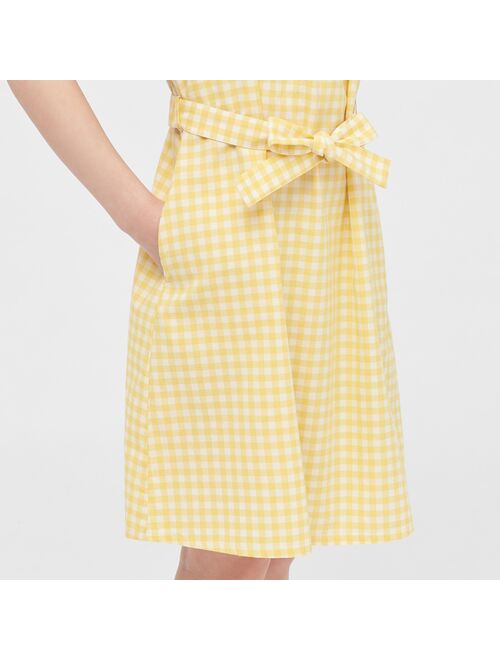 UNIQLO Gingham Short-Sleeve Dress For Girls