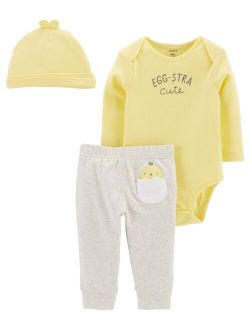 Baby Boys and Girls 3-Piece Easter Egg Outfit Set