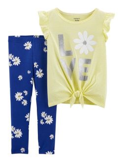Baby Girls 2-Piece Floral T-shirt and Leggings Set