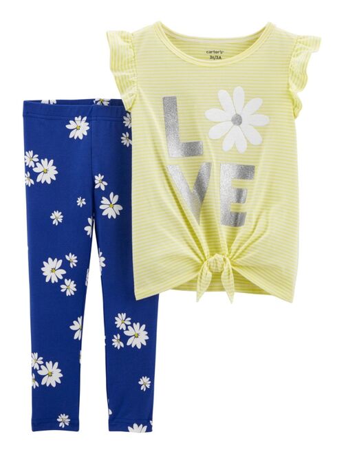 Carter's Baby Girls 2-Piece Floral T-shirt and Leggings Set