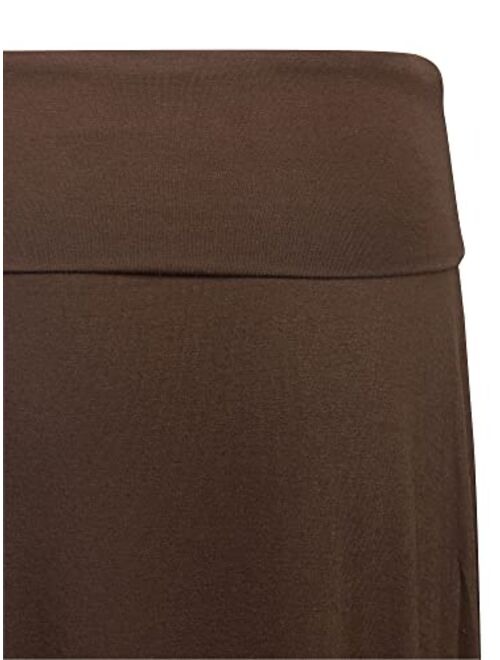 KOGMO Womens Classic Maxi Skirt with Foldable Wide Waistband (S-3X)