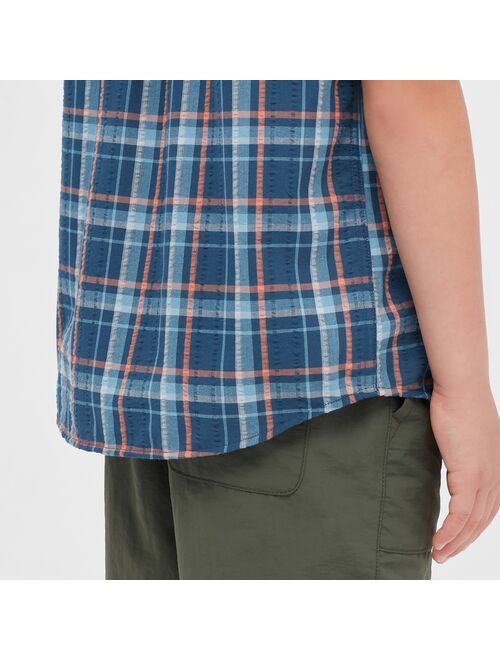 UNIQLO Polyester Checkered Short-Sleeve Shirts