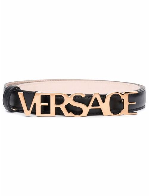 Versace lettering logo buckle belt