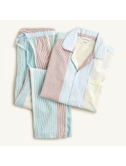 Pajama set in organic cotton seersucker