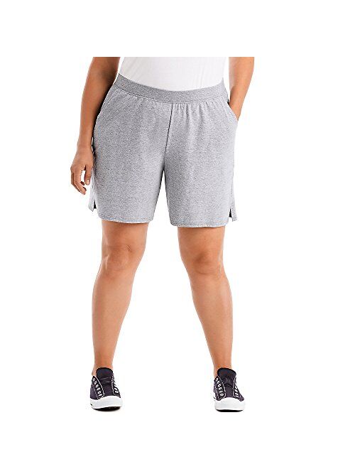 JUST MY SIZE Women's Cotton Jersey Pull-On Short with Pockets