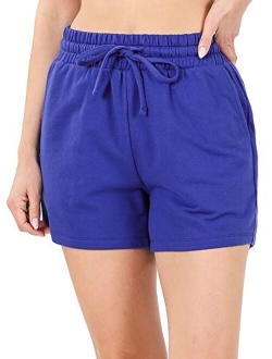 Womens Casual Comfy French Terry Cotton Shorts (S-3X)