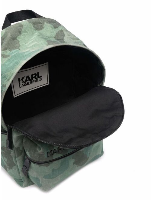 Karl Lagerfeld Otto camouflage-print logo backpack