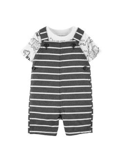Baby Boy Carter's 2-Piece Animals Tee & Striped Shortalls Set