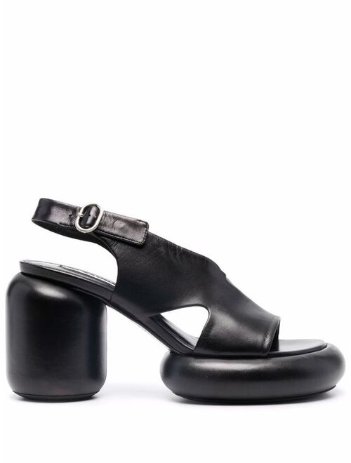 Buy Jil Sander chunky-heel leather sandals online | Topofstyle