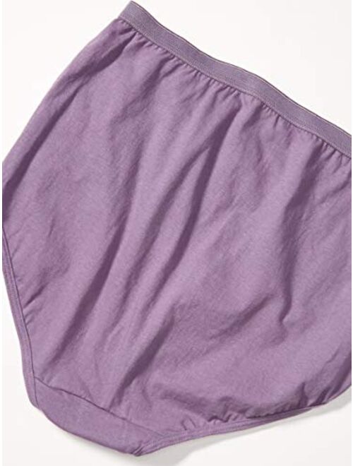 JUST MY SIZE Women's Plus Size Cool Comfort Cotton High Cut Brief 6-Pack