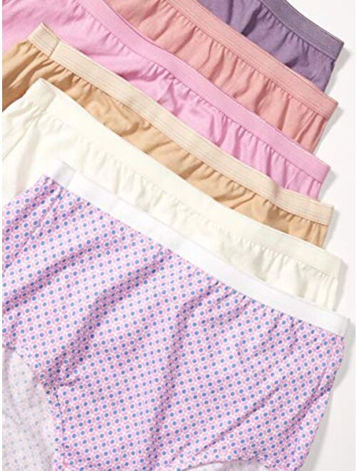 JUST MY SIZE Women's Plus Size Cool Comfort Cotton High Cut Brief 6-Pack