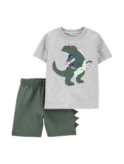 Toddler Boy Carter's Dinosaur Jersey Tee & Shorts Set