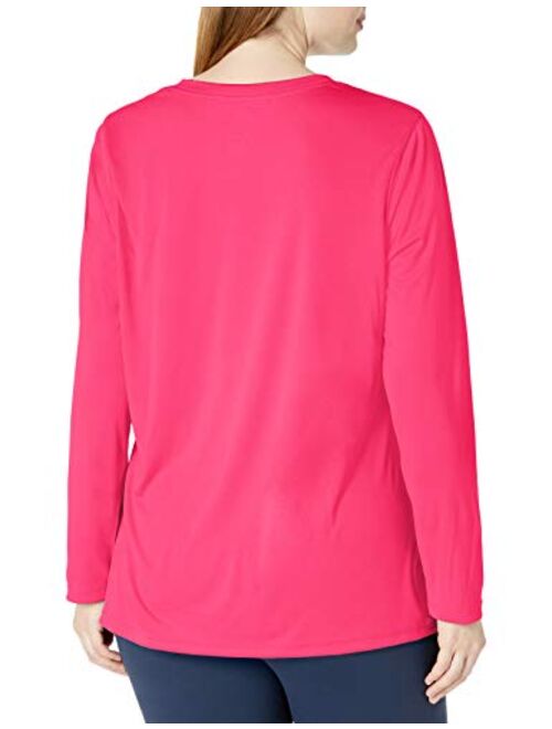 JUST MY SIZE Women's Plus Size Active Cooldri Long Sleeve V-Neck Tee