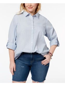 Plus Size Cotton Utility Shirt, Created for Macy's