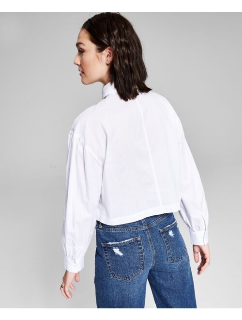 And Now This Puffed Cropped Poplin Shirt