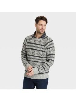 Men's Standard Fit Crewneck Jacquard Pullover Sweater - Goodfellow & Co™