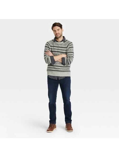Men's Standard Fit Crewneck Jacquard Pullover Sweater - Goodfellow & Co™