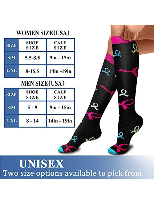 CHARMKING Women & Men Compression Socks for Nurse, Athletic, Running,Cycling circulation (8 Pairs)15-20 mmHg is Best Support for