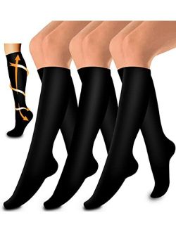 Laite Hebe Medical Compression Sock Best for Nursing, Running, Athletic Sports -Women and Men Circulation (3 Pairs)