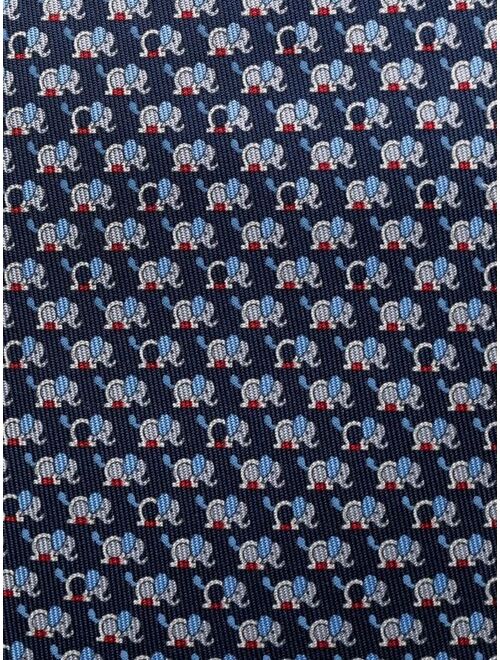 Salvatore Ferragamo elephant-print silk tie
