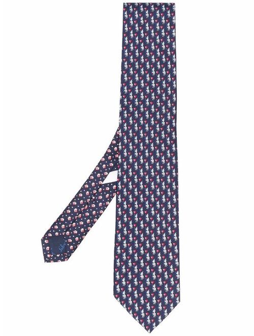 Salvatore Ferragamo motif-print silk tie