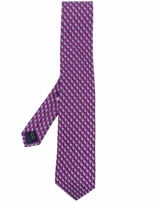 Salvatore Ferragamo flamingo-print silk tie