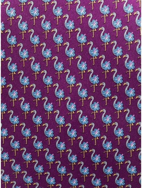 Salvatore Ferragamo flamingo-print silk tie