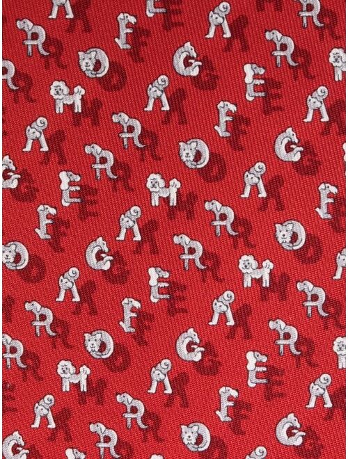 Salvatore Ferragamo animal-logo print silk tie