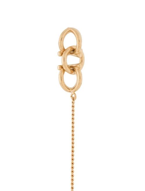 Salvatore Ferragamo Gancini chain drop earrings with pearl