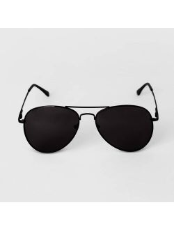 Men's Aviator Metal Sunglasses - Goodfellow & Co Black
