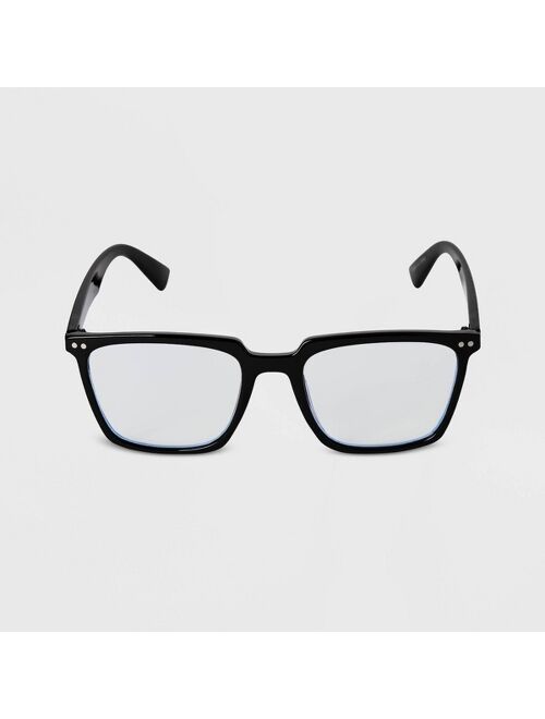 Buy Men's Square Blue Light Filtering Glasses - Goodfellow & Co™ Black ...